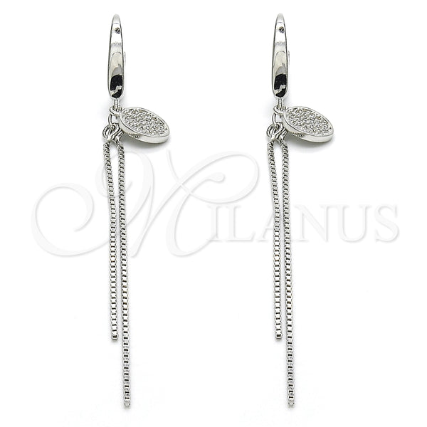 Sterling Silver Ring — Long Earring with White Micro Pave Polished 02. — main product view — SKU 125232 | Plata 925 anillo — Long Earring with blanco Micro Pave pulido 02. — SKU 125232