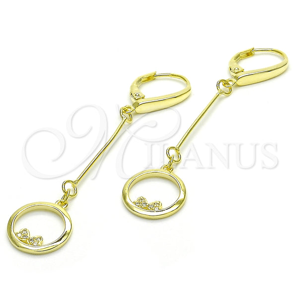 Sterling Silver Ring — Long Earring Heart Design with White Micro Pave — alternate product view — SKU 125233 | Plata 925 anillo — Long Earring corazón diseño with blanco Micro Pave — SKU 125233