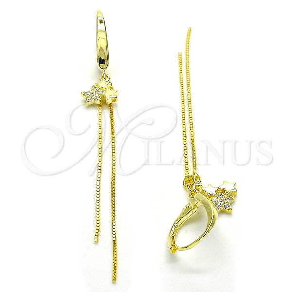 Sterling Silver Ring — Long Earring Star Design with White Micro Pave — alternate product view — SKU 125235 | Plata 925 anillo — Long Earring estrella diseño with blanco Micro Pave — SKU 125235