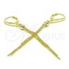 Sterling Silver Long Earring, Polished, Golden Finish, 02.186.0164