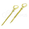 Sterling Silver Long Earring, Polished, Golden Finish, 02.186.0164