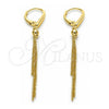 Sterling Silver Long Earring, Polished, Golden Finish, 02.186.0164