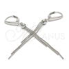 Sterling Silver Long Earring, Polished, Rhodium Finish, 02.186.0164.1