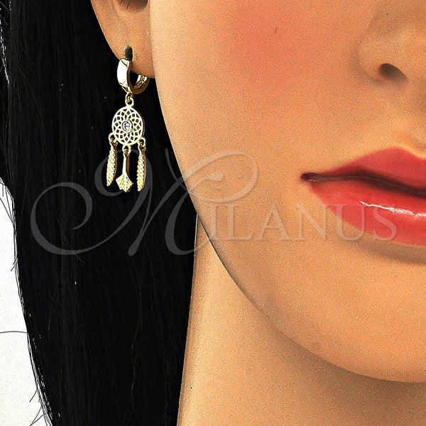 Sterling Silver Ring — Long Earring with White Cubic Zirconia Polished 02. — alternate product view — SKU 125239 | Plata 925 anillo — Long Earring with blanco Cubic Zirconia pulido 02. — SKU 125239