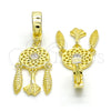 Sterling Silver Long Earring, with White Cubic Zirconia, Polished, Golden Finish, 02.186.0165