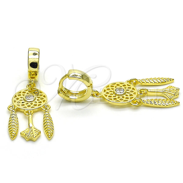 Sterling Silver Ring — Long Earring with White Cubic Zirconia Polished 02. — main product view — SKU 125239 | Plata 925 anillo — Long Earring with blanco Cubic Zirconia pulido 02. — SKU 125239