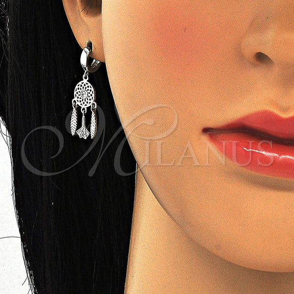 Sterling Silver Ring — Long Earring with White Cubic Zirconia Polished 02. — alternate product view — SKU 125240 | Plata 925 anillo — Long Earring with blanco Cubic Zirconia pulido 02. — SKU 125240