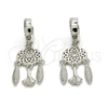 Sterling Silver Long Earring, with White Cubic Zirconia, Polished, Rhodium Finish, 02.186.0165.1