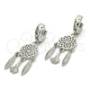 Sterling Silver Long Earring, with White Cubic Zirconia, Polished, Rhodium Finish, 02.186.0165.1