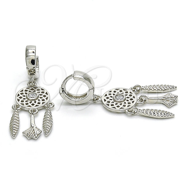 Sterling Silver Ring — Long Earring with White Cubic Zirconia Polished 02. — main product view — SKU 125240 | Plata 925 anillo — Long Earring with blanco Cubic Zirconia pulido 02. — SKU 125240