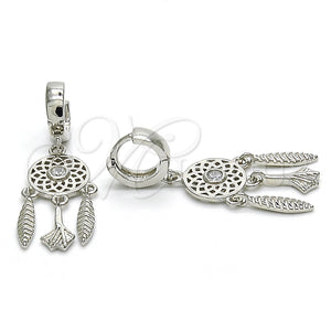 Sterling Silver Ring — Long Earring with White Cubic Zirconia Polished 02. — main product view — SKU 125240 | Plata 925 anillo — Long Earring with blanco Cubic Zirconia pulido 02. — SKU 125240