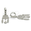 Sterling Silver Long Earring, with White Cubic Zirconia, Polished, Rhodium Finish, 02.186.0165.1