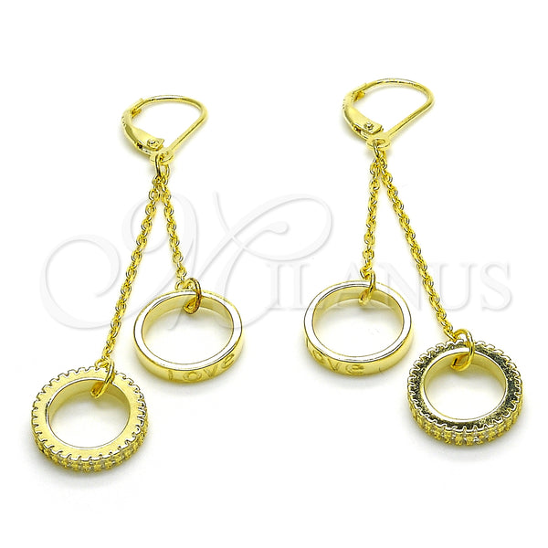 Sterling Silver Ring — Long Earring Love Design with White Cubic Zirconia — main product view — SKU 125241 | Plata 925 anillo — Long Earring Love diseño with blanco Cubic Zirconia — SKU 125241