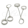 Sterling Silver Long Earring, Love Design, with White Micro Pave, Polished, Rhodium Finish, 02.186.0166.1
