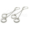 Sterling Silver Long Earring, Love Design, with White Micro Pave, Polished, Rhodium Finish, 02.186.0166.1