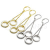 Sterling Silver Long Earring, Love Design, with White Micro Pave, Polished, Rhodium Finish, 02.186.0166.1