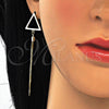 Sterling Silver Long Earring, Polished, Golden Finish, 02.186.0167