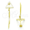 Sterling Silver Long Earring, Polished, Golden Finish, 02.186.0167
