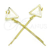 Sterling Silver Long Earring, Polished, Golden Finish, 02.186.0167