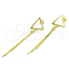 Sterling Silver Long Earring, Polished, Golden Finish, 02.186.0167