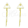 Sterling Silver Long Earring, Polished, Golden Finish, 02.186.0167