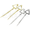 Sterling Silver Long Earring, Polished, Golden Finish, 02.186.0167