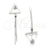 Sterling Silver Long Earring, Polished, Rhodium Finish, 02.186.0167.1
