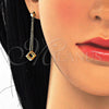 Sterling Silver Long Earring, Polished, Golden Finish, 02.186.0168