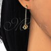 Sterling Silver Long Earring, Polished, Golden Finish, 02.186.0168