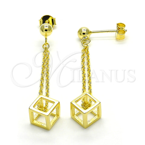 Sterling Silver Long Earring, Polished, Golden Finish, 02.186.0168