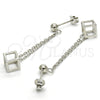 Sterling Silver Long Earring, Polished, Rhodium Finish, 02.186.0168.1
