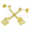 Sterling Silver Long Earring, Polished, Golden Finish, 02.186.0169