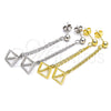 Sterling Silver Long Earring, Polished, Golden Finish, 02.186.0169