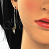 Sterling Silver Threader Earring, with White Cubic Zirconia, Polished, Golden Finish, 02.186.0171