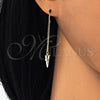 Sterling Silver Threader Earring, with White Cubic Zirconia, Polished, Golden Finish, 02.186.0171