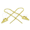 Sterling Silver Threader Earring, with White Cubic Zirconia, Polished, Golden Finish, 02.186.0171