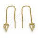 Sterling Silver Threader Earring, with White Cubic Zirconia, Polished, Golden Finish, 02.186.0171