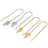 Sterling Silver Threader Earring, with White Cubic Zirconia, Polished, Golden Finish, 02.186.0171
