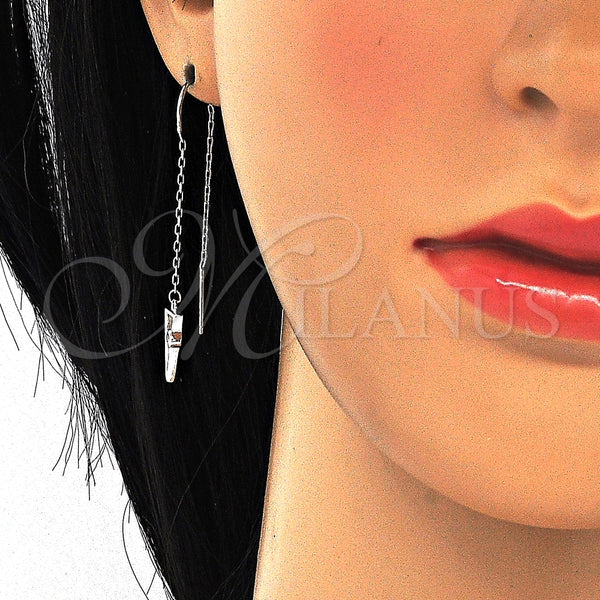 Sterling Silver Ring — Long Earring with White Cubic Zirconia Polished 02. — alternate product view — SKU 125252 | Plata 925 anillo — Long Earring with blanco Cubic Zirconia pulido 02. — SKU 125252