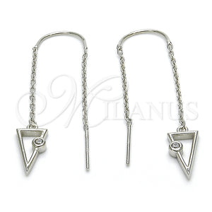Sterling Silver Ring — Long Earring with White Cubic Zirconia Polished 02. — main product view — SKU 125252 | Plata 925 anillo — Long Earring with blanco Cubic Zirconia pulido 02. — SKU 125252
