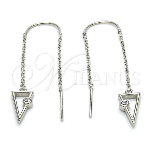 Sterling Silver Ring — Long Earring with White Cubic Zirconia Polished 02. — main product view — SKU 125252 | Plata 925 anillo — Long Earring with blanco Cubic Zirconia pulido 02. — SKU 125252