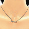 Oro Laminado Pendant Necklace, Gold Filled Style with White Micro Pave, Polished, Golden Finish, 04.156.0161.18 (02 MM Thickness, 18 Inches Length)
