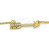Oro Laminado Pendant Necklace, Gold Filled Style with White Micro Pave, Polished, Golden Finish, 04.156.0161.18 (02 MM Thickness, 18 Inches Length)