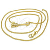 Oro Laminado Pendant Necklace, Gold Filled Style with White Micro Pave, Polished, Golden Finish, 04.156.0161.18 (02 MM Thickness, 18 Inches Length)