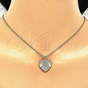 Gold Filled Necklace — Pendant Necklace Heart Design with White Micro Pave — main product view — SKU 125280 | Oro Laminado collar — Pendant Necklace corazón diseño with blanco Micro Pave — SKU 125280