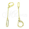 Sterling Silver Long Earring, Polished, Golden Finish, 02.186.0172