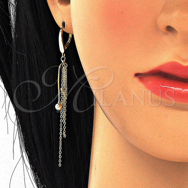 Sterling Silver Ring — Long Earring with White Micro Pave Polished 02. — alternate product view — SKU 125293 | Plata 925 anillo — Long Earring with blanco Micro Pave pulido 02. — SKU 125293