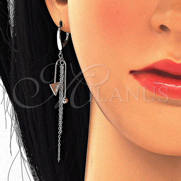 Sterling Silver Ring — Long Earring with White Micro Pave Polished 02. — alternate product view — SKU 125294 | Plata 925 anillo — Long Earring with blanco Micro Pave pulido 02. — SKU 125294