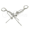 Sterling Silver Long Earring, with White Micro Pave, Polished, Rhodium Finish, 02.186.0173.1