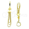 Sterling Silver Long Earring, Polished, Golden Finish, 02.186.0174